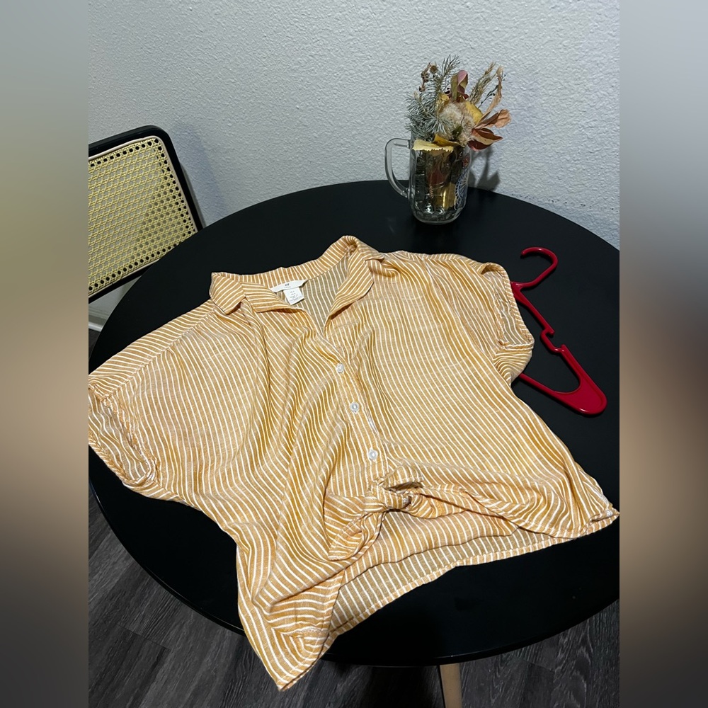 H&M Light Yellow Striped Shirt